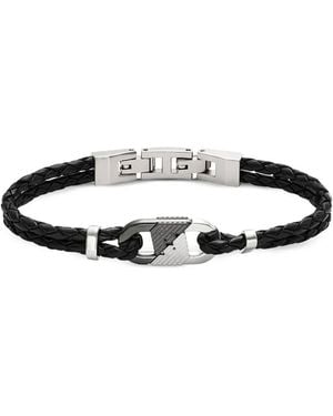 Emporio Armani Braided-Detail Bracelet - White