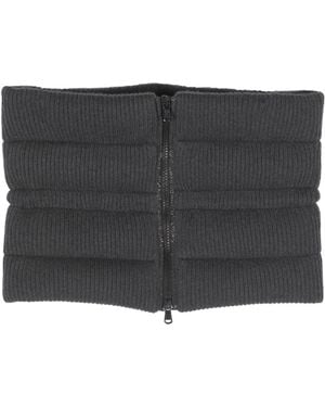 Brunello Cucinelli Padded Cashmere Ribbed Scarf - Black