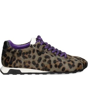Ash Leopard-print Lace-up Sneakers - ブラウン