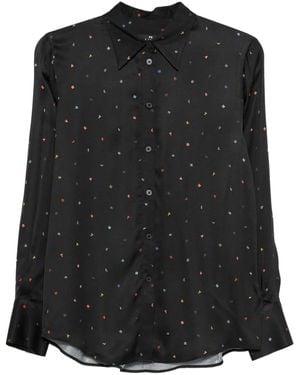 Paul Smith Buttoned Printed Top - Black