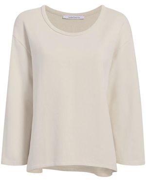 Another Tomorrow Scoop-Neck Jersey Top - Natural