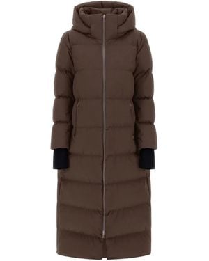 Herno Quilted Hooded Oversized Coat - Brown