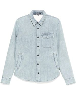 James Perse Denim Sherpa Shirt Jacket - Blue