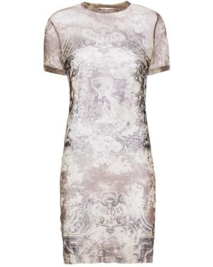 Jean Paul Gaultier Abstract-Pattern Print Mini Dress - Grey
