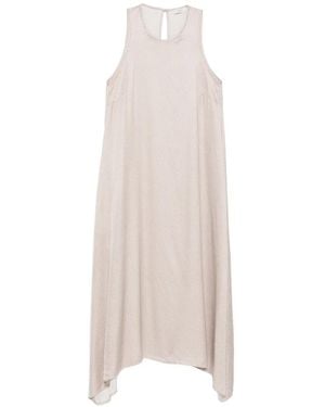 Peserico Robe Asymétrique Marta À Imprimé Géométrique - White