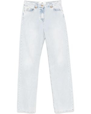 Elisabetta Franchi Logo-Detailed Wide Jeans - White