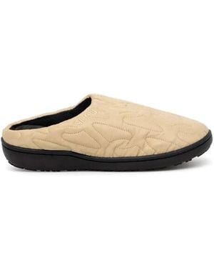 SUBU Outline Quilted Logo-Detail Slippers - White