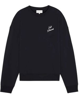 Maison Kitsuné Sweater Met Logo - Blauw