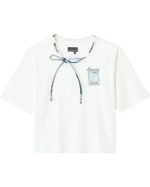 Musium Div. Tie-Neck Graphic T-Shirt - White