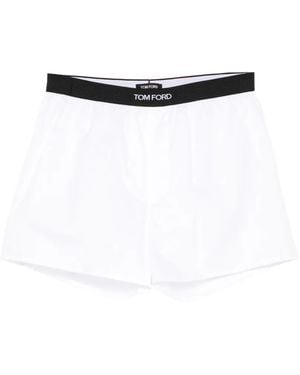 Tom Ford Logo-Waistband Boxer - White