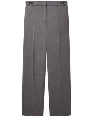 Stella McCartney Button-Tab Pressed-Crease Trousers - Grey