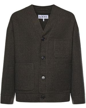 Loewe Cardigan À Boutonnière - Black