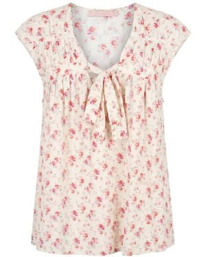 Kristina Ti Floral-Print Tie-Fastening Top - Pink