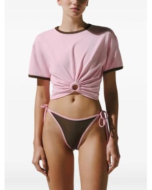 Baobab Tika Ring-Detail Ruched T-Shirt - Pink