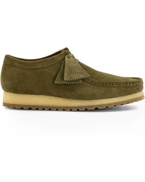 Clarks Wallabee Rb Suede Lace-Up Boots - Green