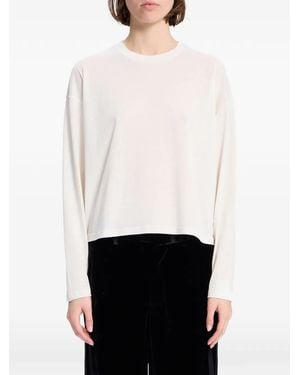 Ann Demeulemeester Graphic-Print Long-Sleeve T-Shirt - White