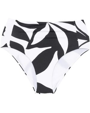 Max Mara Stilla Floral High-Waisted Bikini Bottoms - White