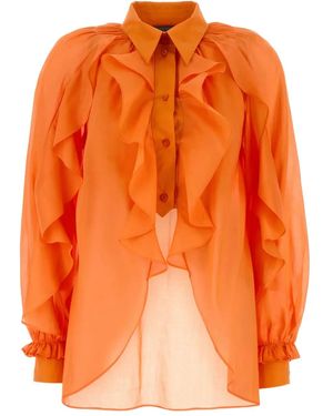 Alberta Ferretti Chemise En Coton - Orange