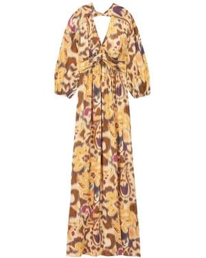 Ba&sh Molina Pleated Maxi Dress - Metallic