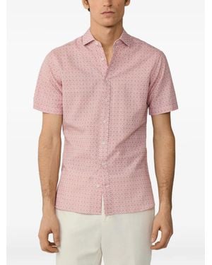 Hackett Clay-Print Short-Sleeve Shirt - Pink