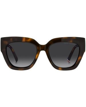 Tommy Hilfiger ジオメトリックフレーム サングラス - ブラック