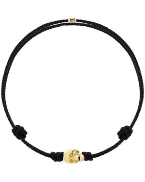 Luis Morais Bracelet En Cordon À Détail Tête De Mort - Metallic