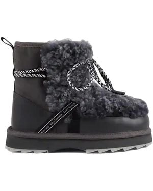 EMU Blurred Teddy-Texture Boots - Black