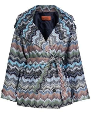 Missoni Zigzag Belted Jacket - Blue