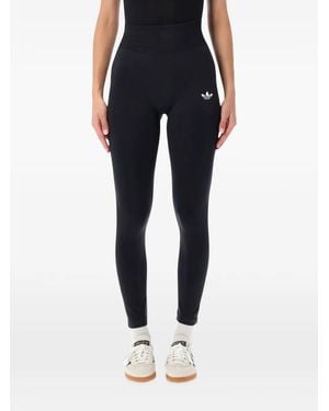 adidas Logo-Print Leggings - Blue