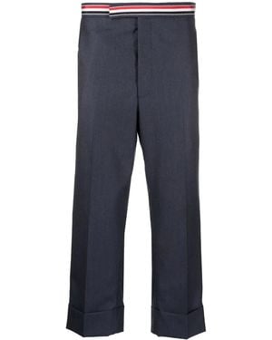 Thom Browne Pantaloni Crop - Blu