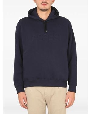 Aspesi Embossed Logo Hoodie - Blue