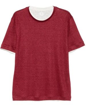 Eleventy Gelaagd Poloshirt - Rood