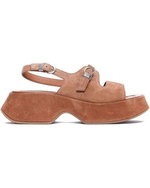 Vic Matié 60Mm Leather Platform Sandals - Brown