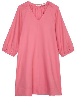 Marc O' Polo V-Neck Balloon-Sleeve Dress - Pink