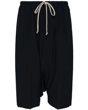 Rick Owens Pods Drop-Crotch Shorts - Black