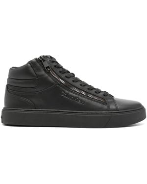 Calvin Klein High Top Lace Up Booties - Black