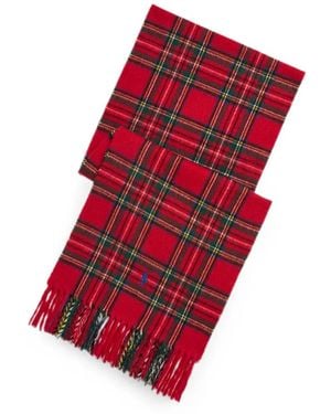 Polo Ralph Lauren Plaid Cashmere Scarf - Red