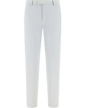 BOGGI Zip-Pocket Stretch Trousers - White