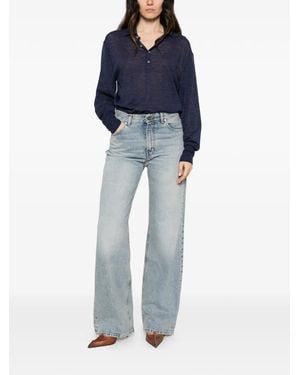 Haikure Millie Polo-Collar Bodysuit - Blue