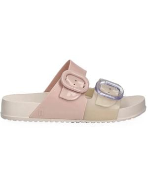 Melissa Buckle-Detail Slides - Pink