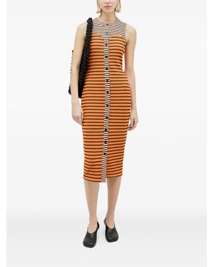 Reward If Found Vestido Cardi a rayas - Naranja