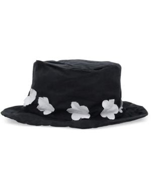 Scha Floral-Appliqué Hat - Black