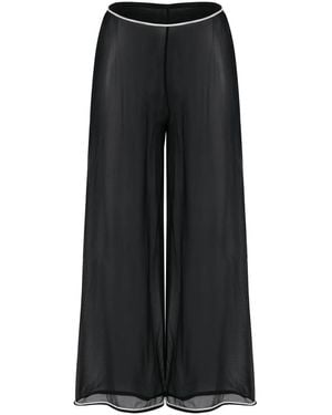Bode Pantaloni Juana Semi Trasparenti - Nero