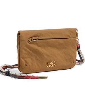 Bimba Y Lola Large Logo-Lettering Rope-Strap Wallet - Brown