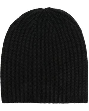 Liska Ribbed-Knit Cashmere Beanie - Black