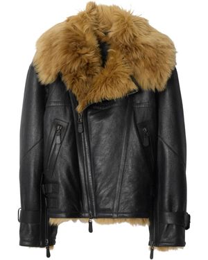 Burberry Cropped Shearling Jacket - Black