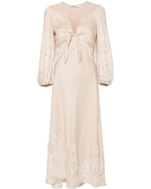 Dorothee Schumacher Embroidered Linen Dress - Natural