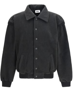Gcds Varsity Lounge Logo-Patch Bomber Jacket - Black