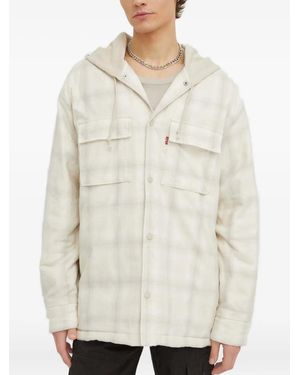 Levi's Hooded Check Jacket - White