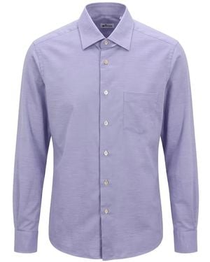 Kiton Chest-Pocket Long-Sleeve Shirt - Purple
